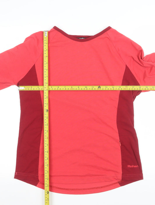 Rohan Womens Red Backpacker Long Sleeve T-Shirt M Lightweight Activewear Top