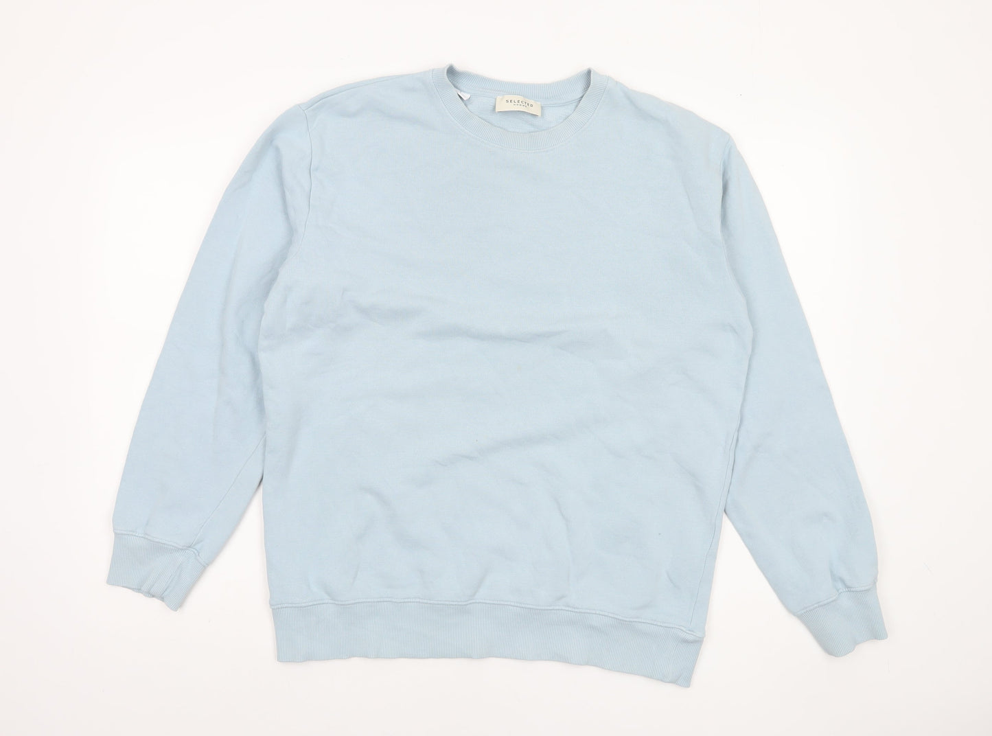Unisex Adults UK Size M Selected Homme Blue Pullover Sweatshirt