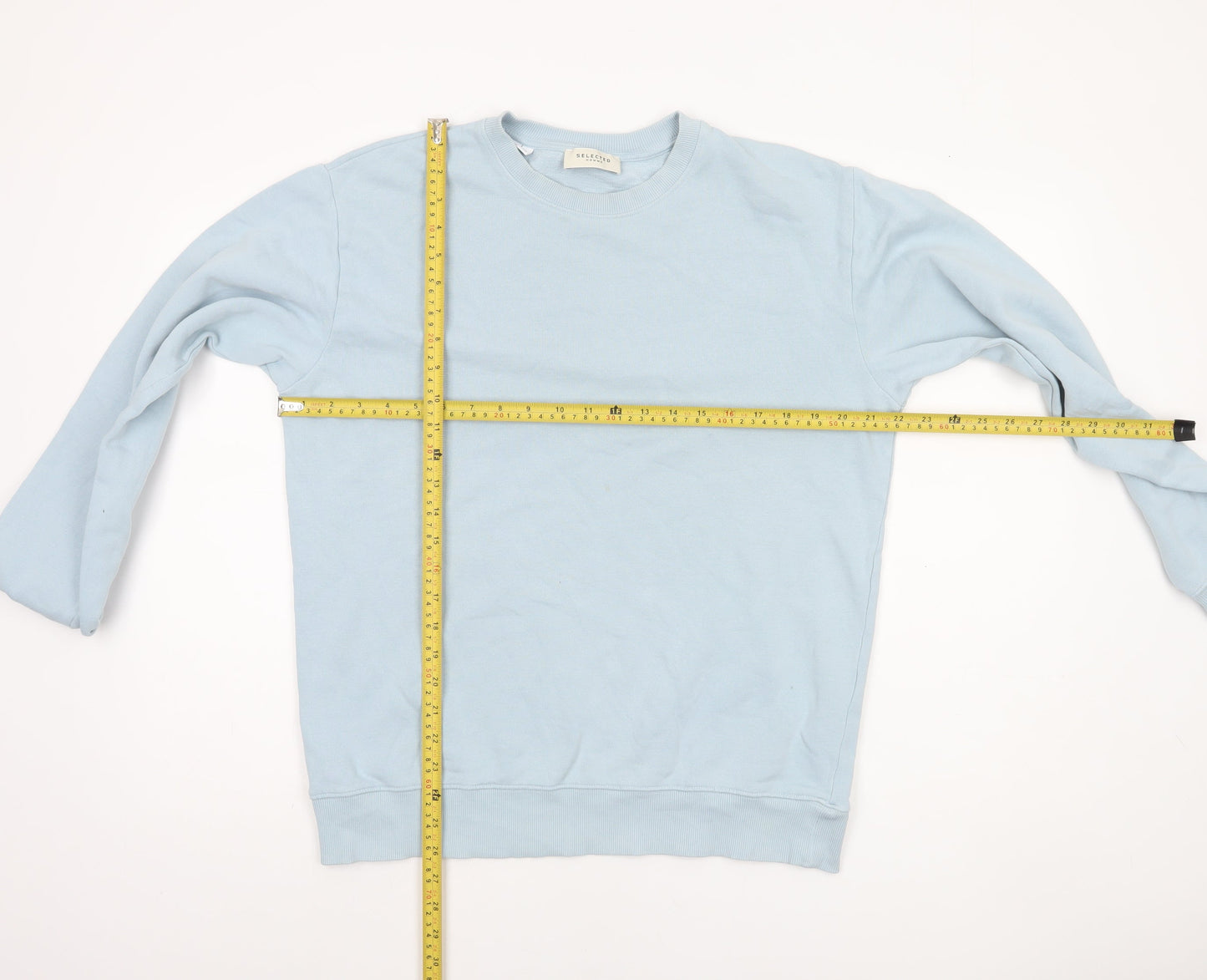 Unisex Adults UK Size M Selected Homme Blue Pullover Sweatshirt