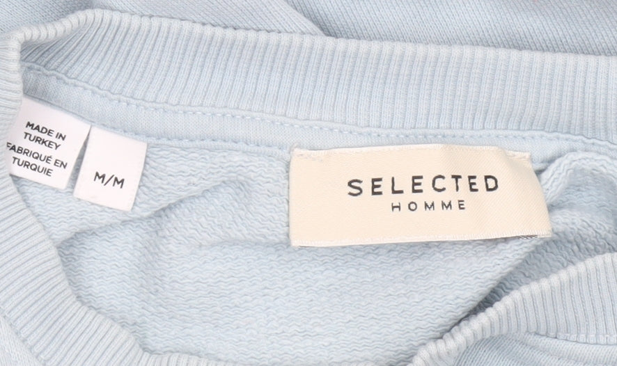 Unisex Adults UK Size M Selected Homme Blue Pullover Sweatshirt