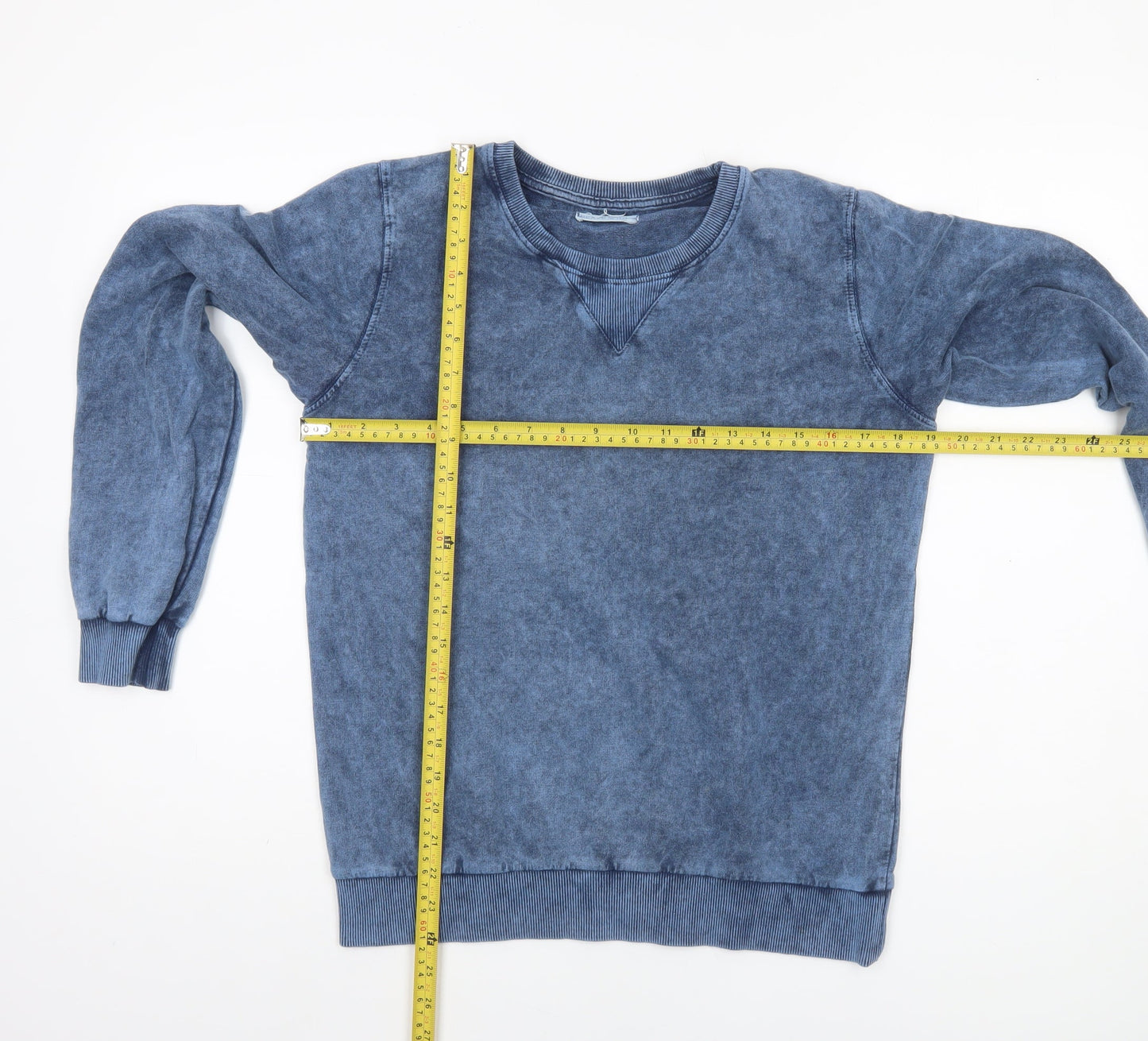 Brave Soul Women Blue Cotton Crew Neck Long Sleeve Sweatshirt M