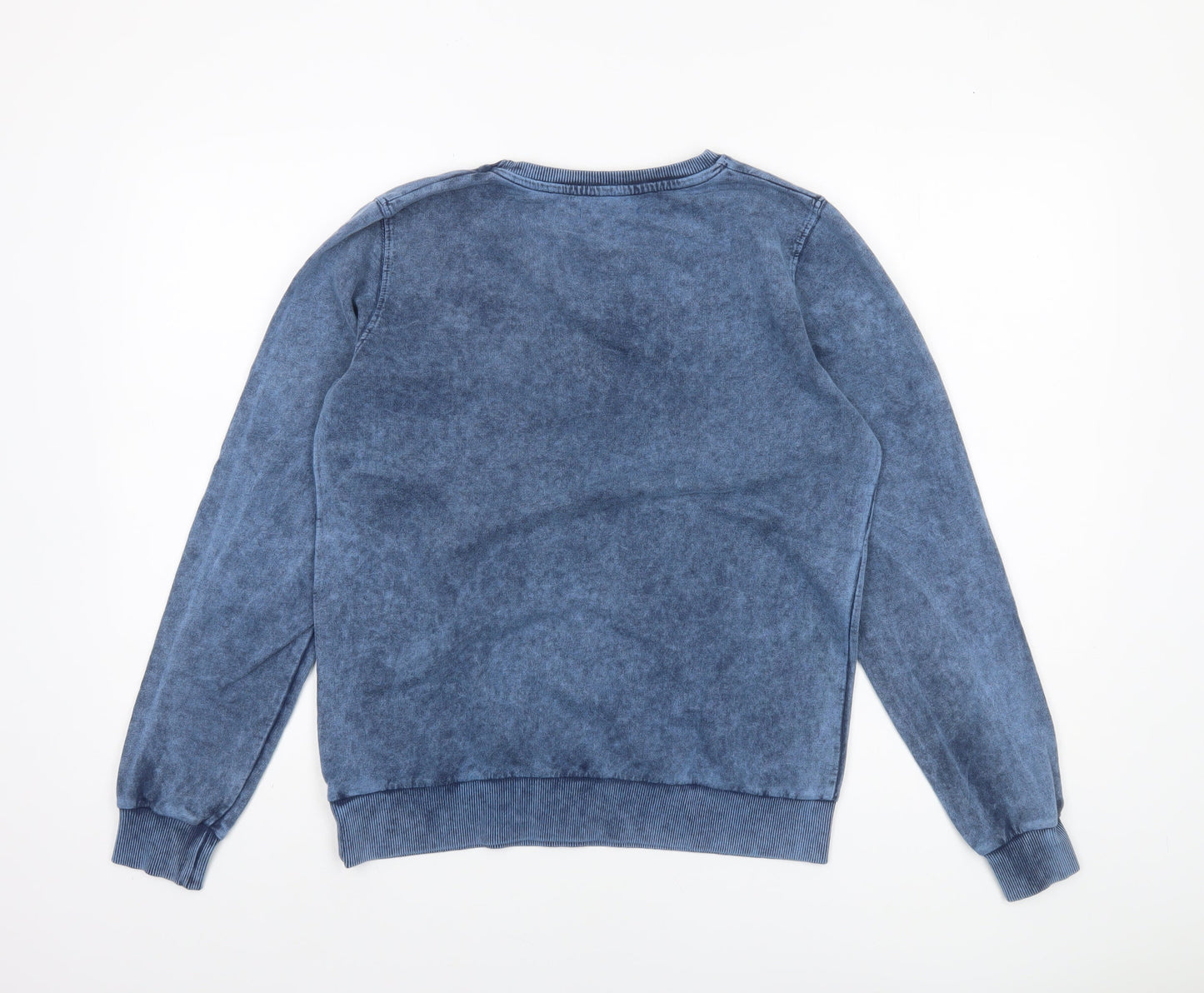 Brave Soul Women Blue Cotton Crew Neck Long Sleeve Sweatshirt M