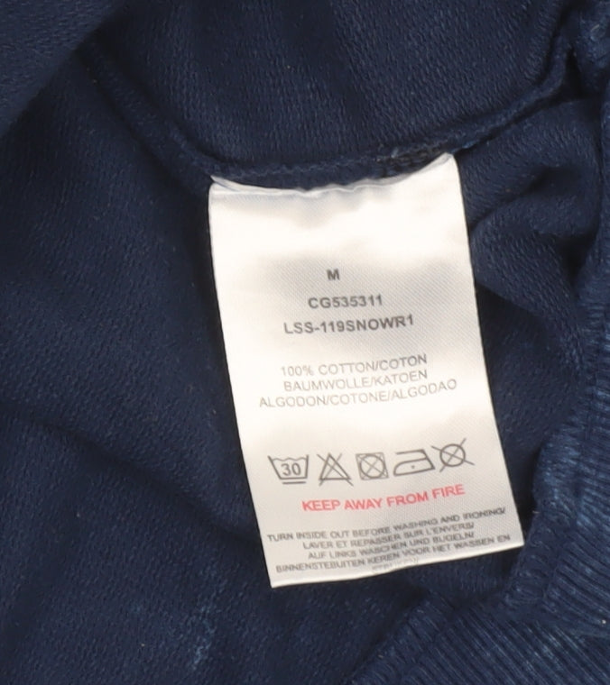 Brave Soul Women Blue Cotton Crew Neck Long Sleeve Sweatshirt M