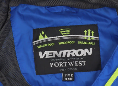 Boys UK Size 11-12 Years Portwest Blue Windbreaker Coat