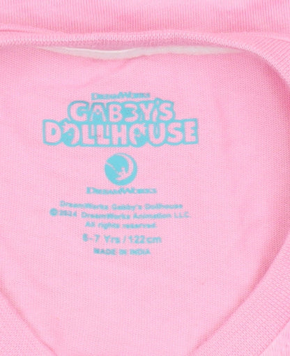 DreamWorks Gabby's Dollhouse Girls Pink Long Sleeve Pyjama Top 6-7 Years