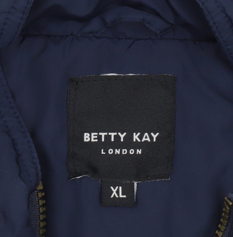 Womens UK Size XL Betty Kay London Blue Quilted Coat