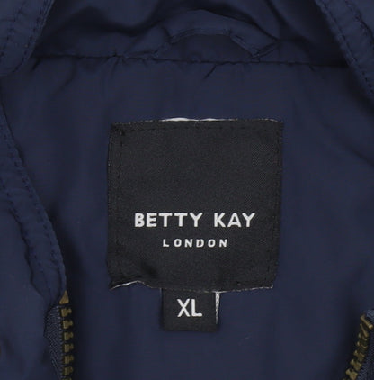 Womens UK Size XL Betty Kay London Blue Quilted Coat