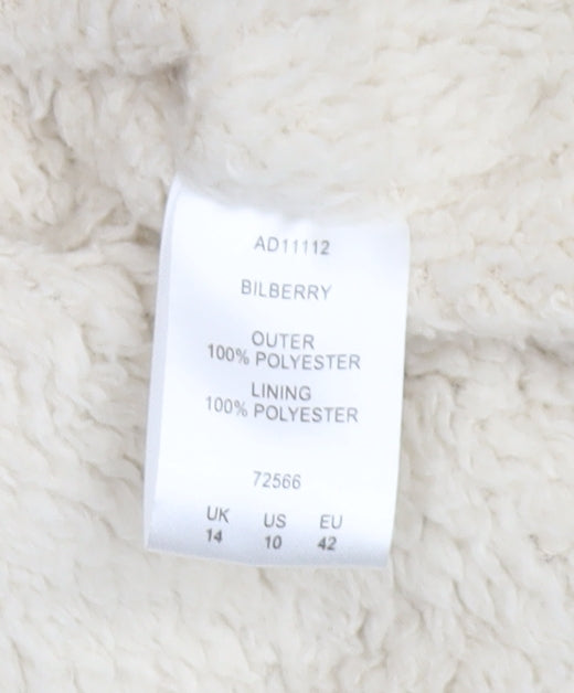 Cotton Traders Women Purple Hooded Parka Jacket Size 14 Polyester Lined