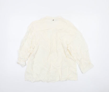Womens UK Size S mos mosh Ivory Tunic Blouse
