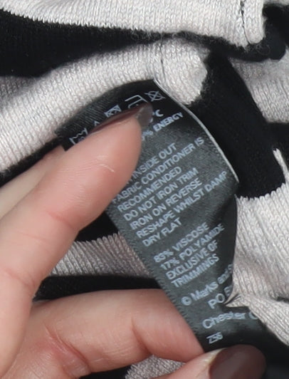 Marks and Spencer Women’s Black Striped Lace Knit Shift Dress Size 10