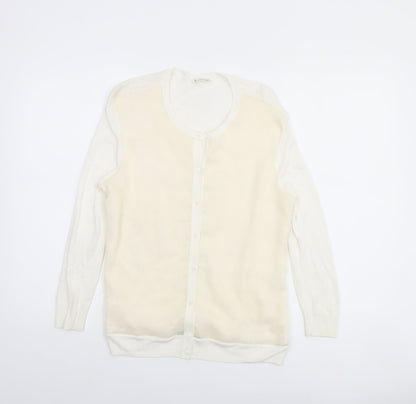 Kaliko Women’s Ivory Crew Neck Long Sleeve Cardigan Size 12