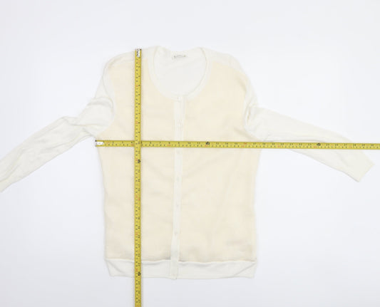 Kaliko Women’s Ivory Crew Neck Long Sleeve Cardigan Size 12