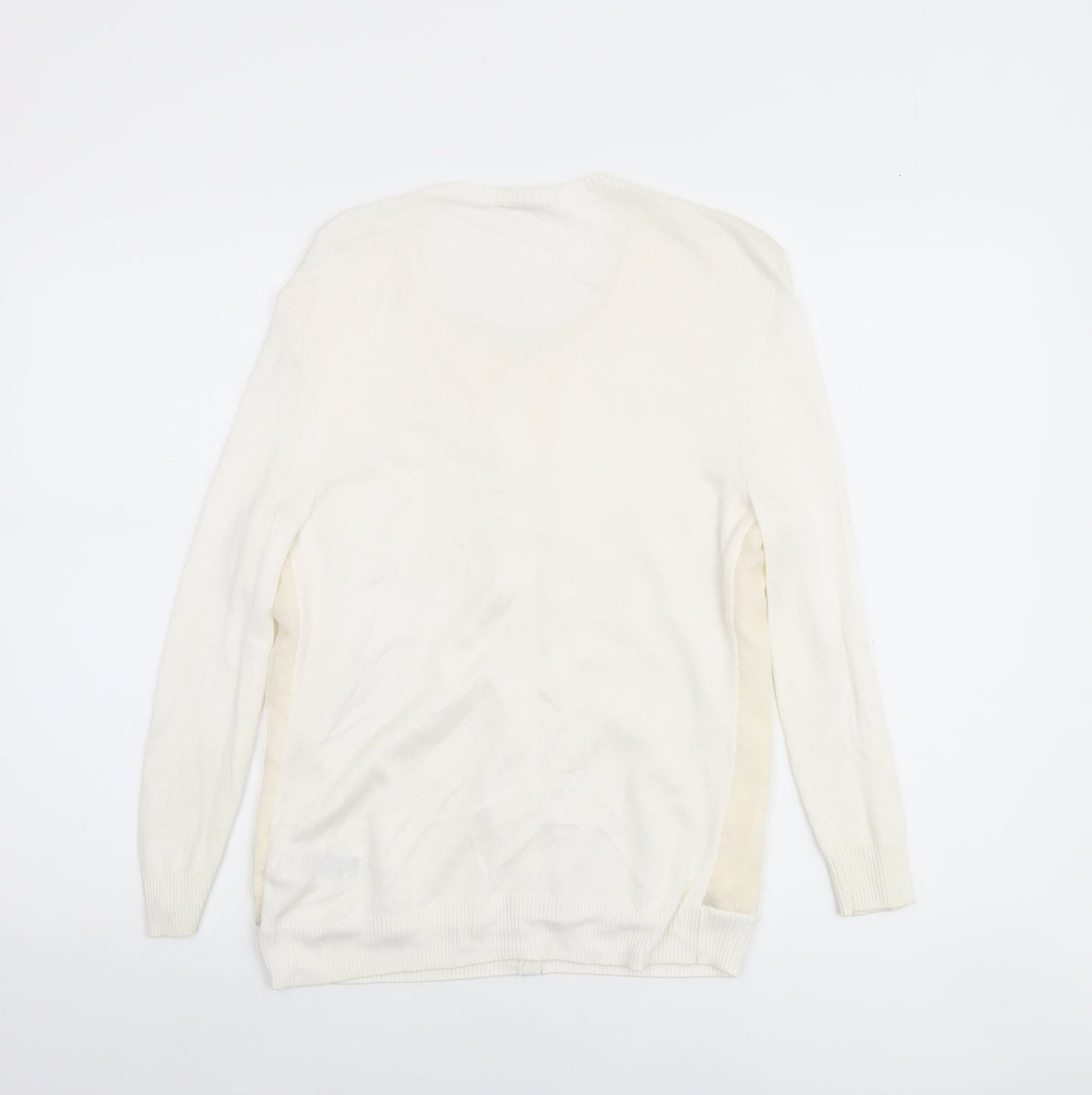 Kaliko Women’s Ivory Crew Neck Long Sleeve Cardigan Size 12