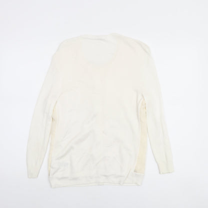 Kaliko Women’s Ivory Crew Neck Long Sleeve Cardigan Size 12