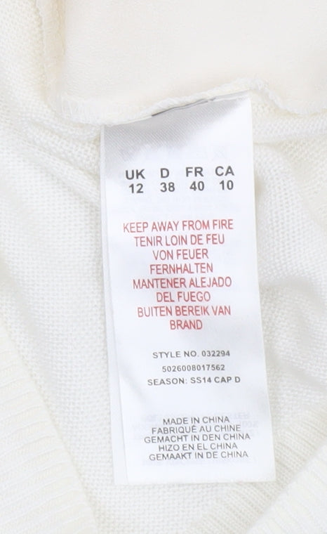 Kaliko Women’s Ivory Crew Neck Long Sleeve Cardigan Size 12