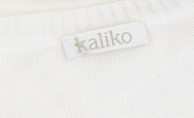 Kaliko Women’s Ivory Crew Neck Long Sleeve Cardigan Size 12