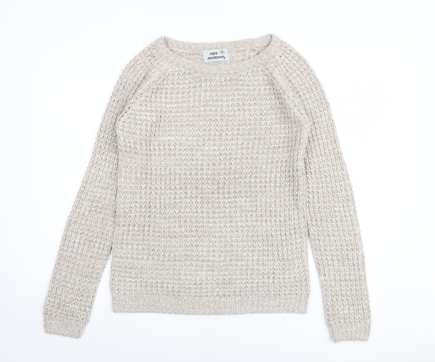 Womens UK Size M Miss Accessory Beige Pullover Jumper