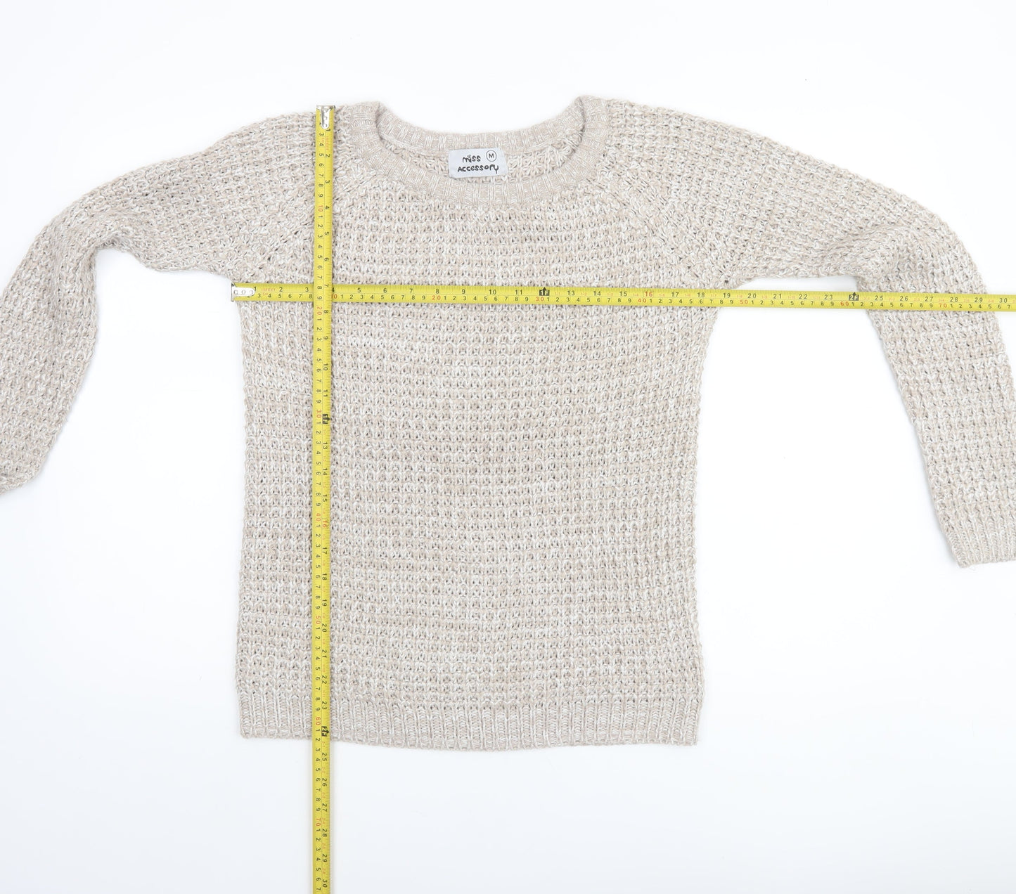 Womens UK Size M Miss Accessory Beige Pullover Jumper