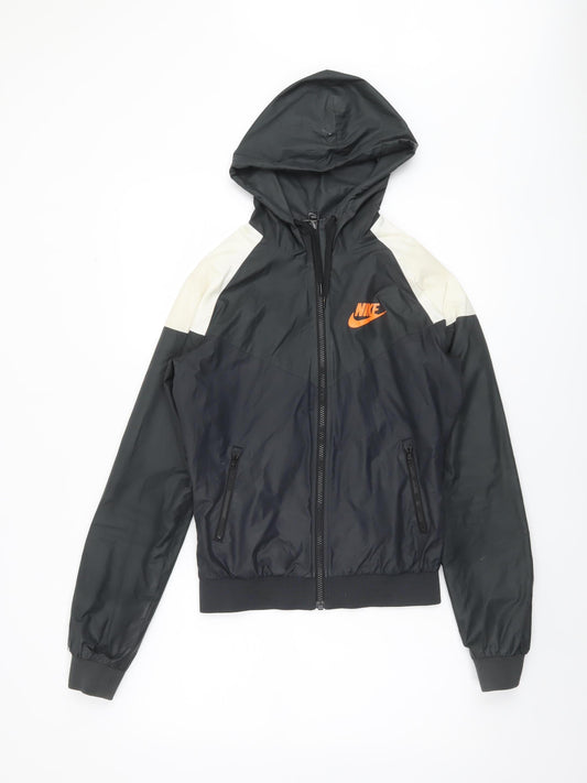Nike Women's Black Hooded Windbreaker Jacket Size S