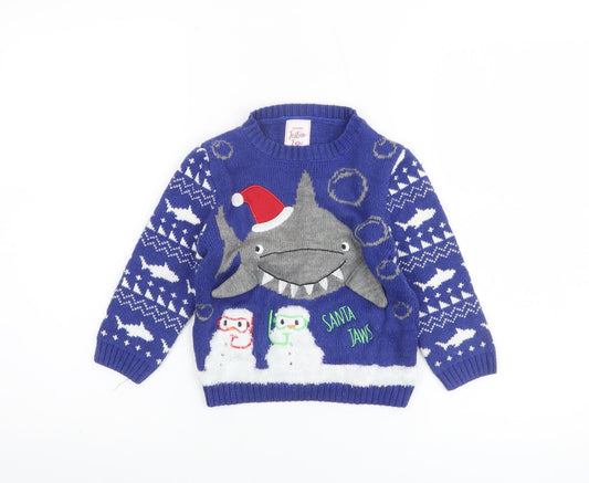 Boys UK Size 2-3 Years George Blue Pullover Jumper