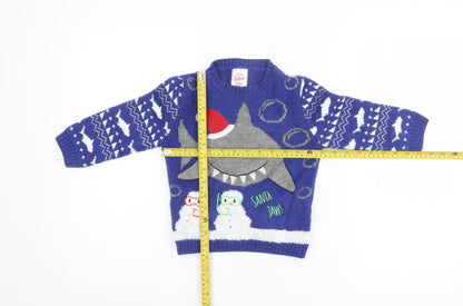 Boys UK Size 2-3 Years George Blue Pullover Jumper