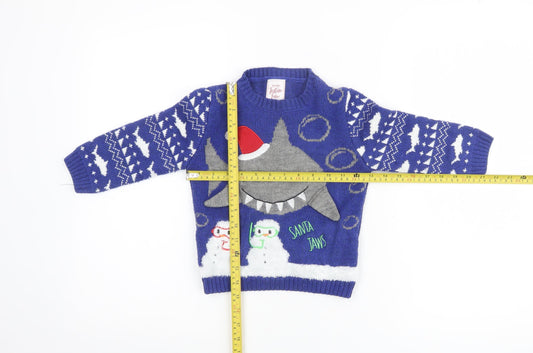 Boys UK Size 2-3 Years George Blue Pullover Jumper