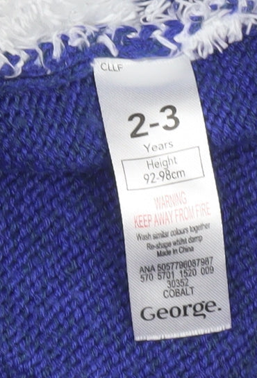 Boys UK Size 2-3 Years George Blue Pullover Jumper