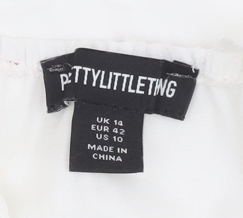 PrettyLittleThing Women White Size 14 Sleeveless Lace Bodycon Midi Dress