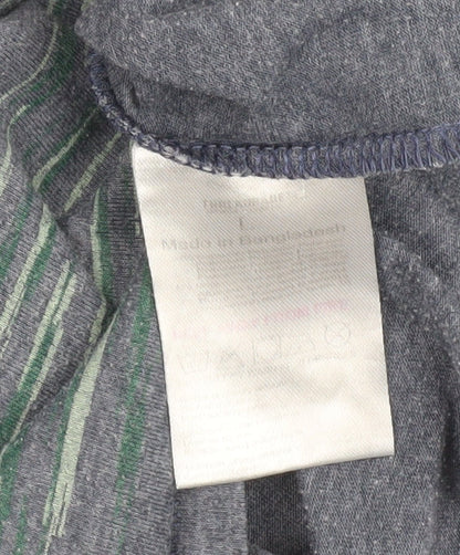 Threadbare Men's Blue Striped Short Sleeve Crew Neck T-Shirt Size L