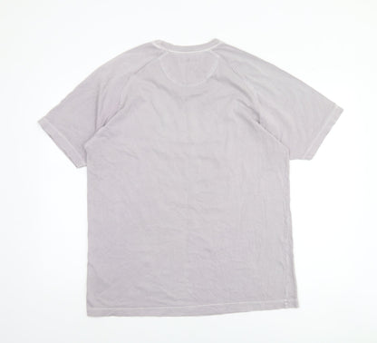 Rocha John Rocha Men's Grey Graphic Print Cotton T-Shirt Size L