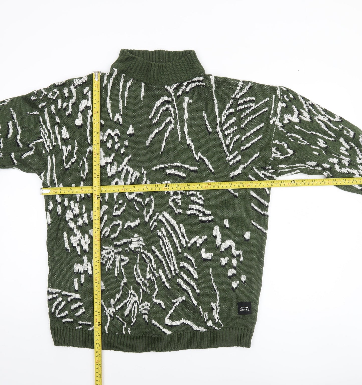 Womens UK Size M Native Youth Green Pullover Jumper
