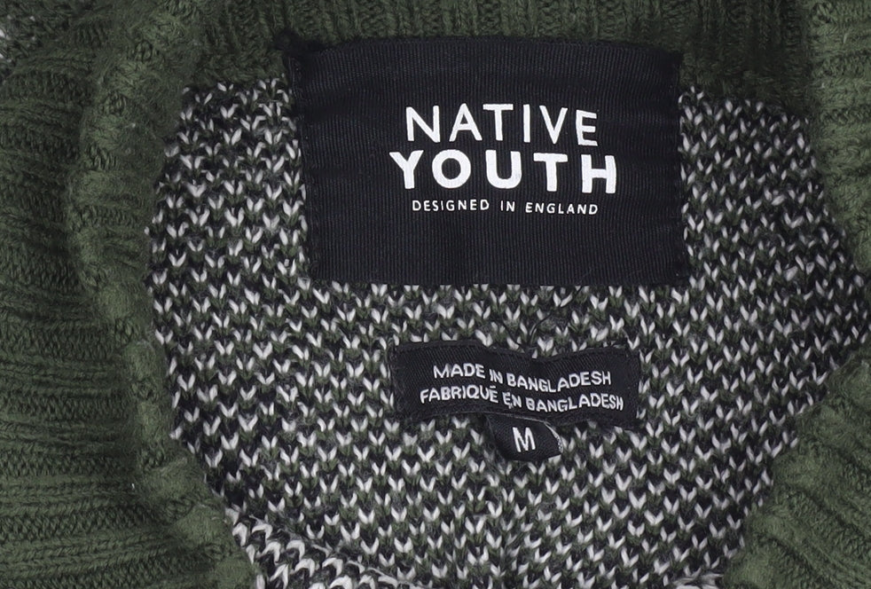 Womens UK Size M Native Youth Green Pullover Jumper