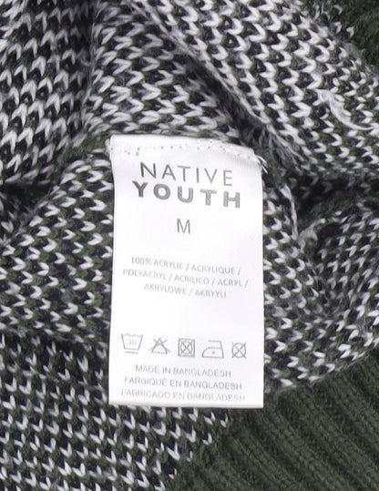Womens UK Size M Native Youth Green Pullover Jumper