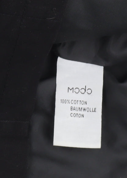 Modo Women Black Cotton Hooded Parka Jacket UK 12