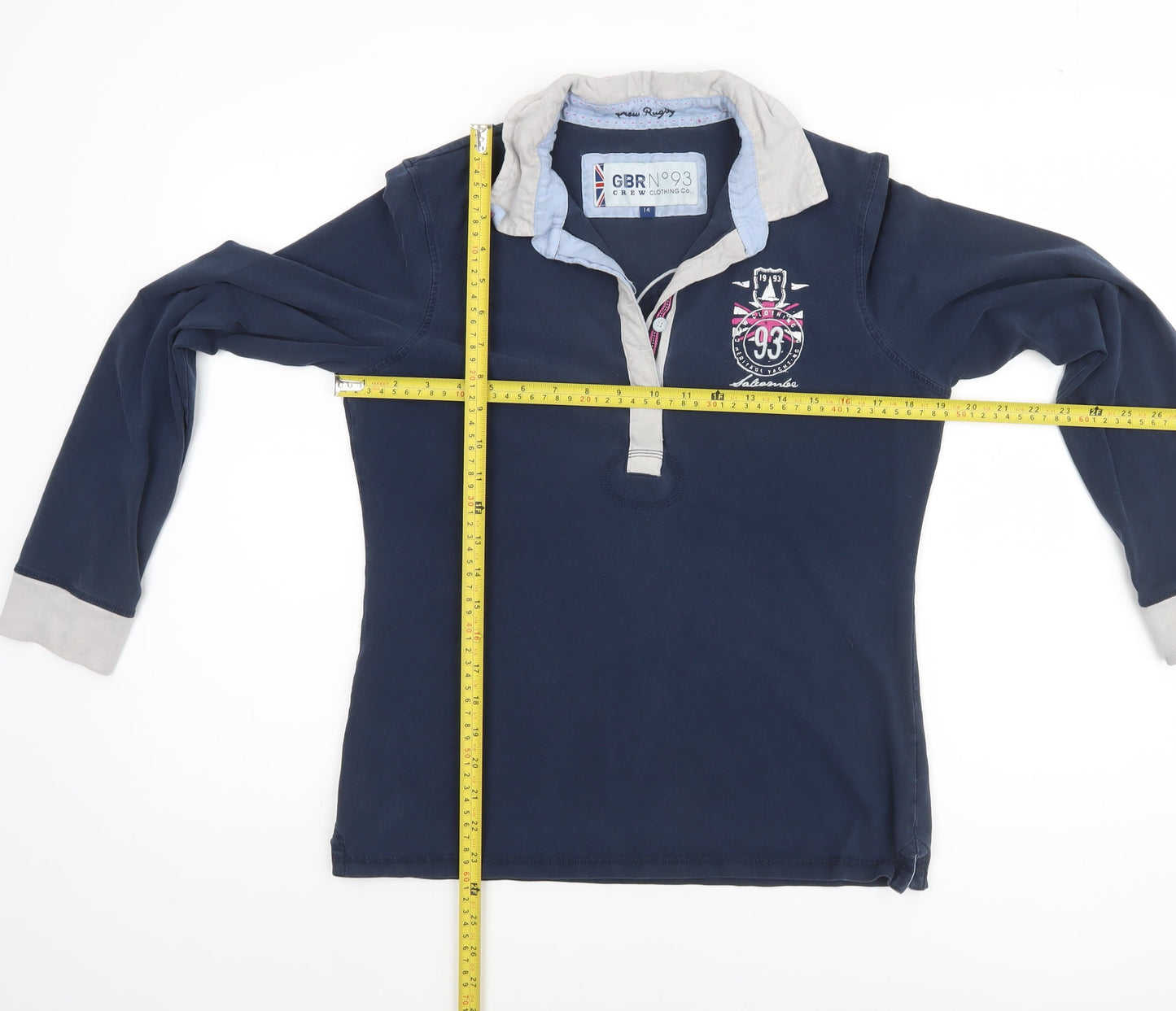 Crew Clothing Co. Women’s Blue Long Sleeve Polo Shirt Size 14