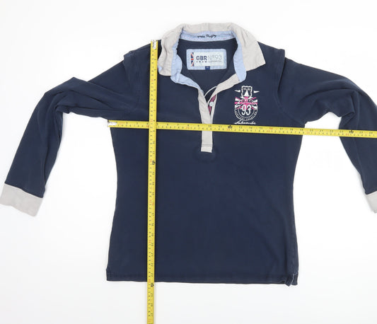 Crew Clothing Co. Women’s Blue Long Sleeve Polo Shirt Size 14