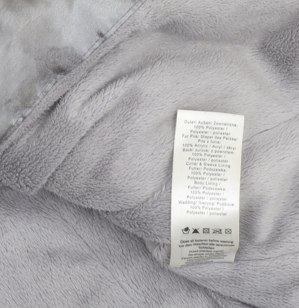 Teni Vici Girls Silver Sequin Faux Fur Collar Winter Puffer Coat 6-7 Years