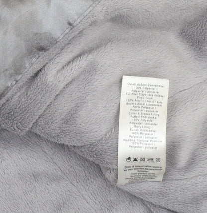 Teni Vici Girls Silver Sequin Faux Fur Collar Winter Puffer Coat 6-7 Years