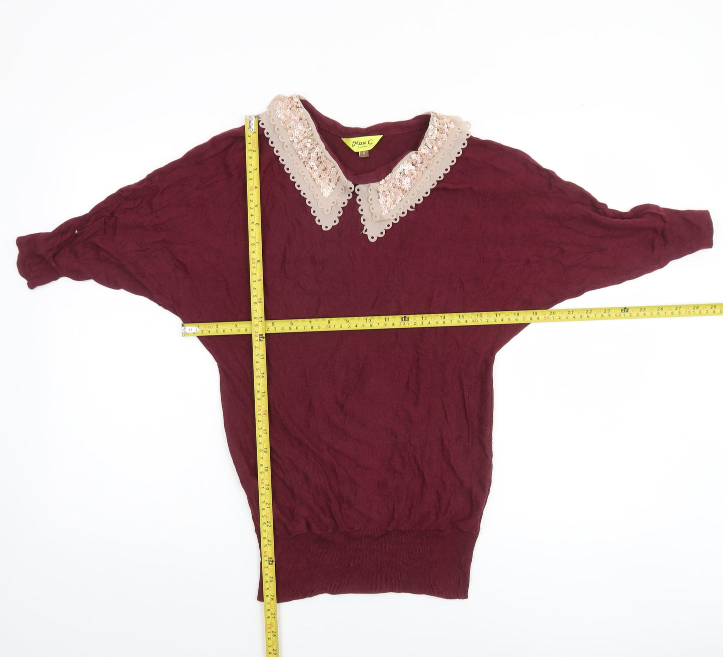 Womens UK Size S Max C London Red Pullover Jumper