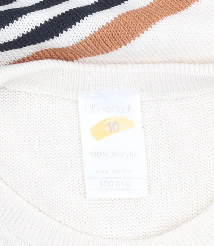 Littlewoods Women’s Ivory Striped Sleeveless Knit Vest Jumper Size 10