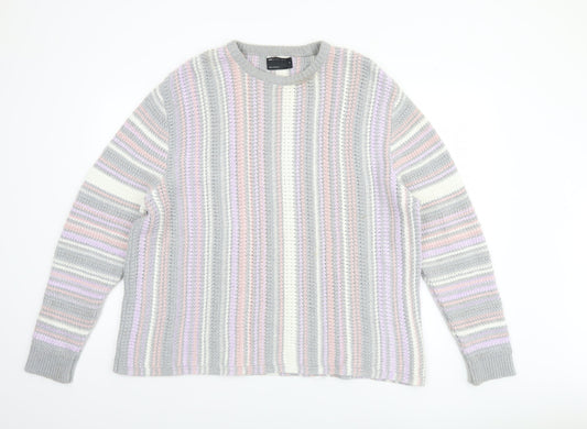 ASOS DESIGN Womens Multicoloured Striped Knit Jumper Size M