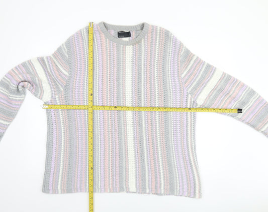 ASOS DESIGN Womens Multicoloured Striped Knit Jumper Size M