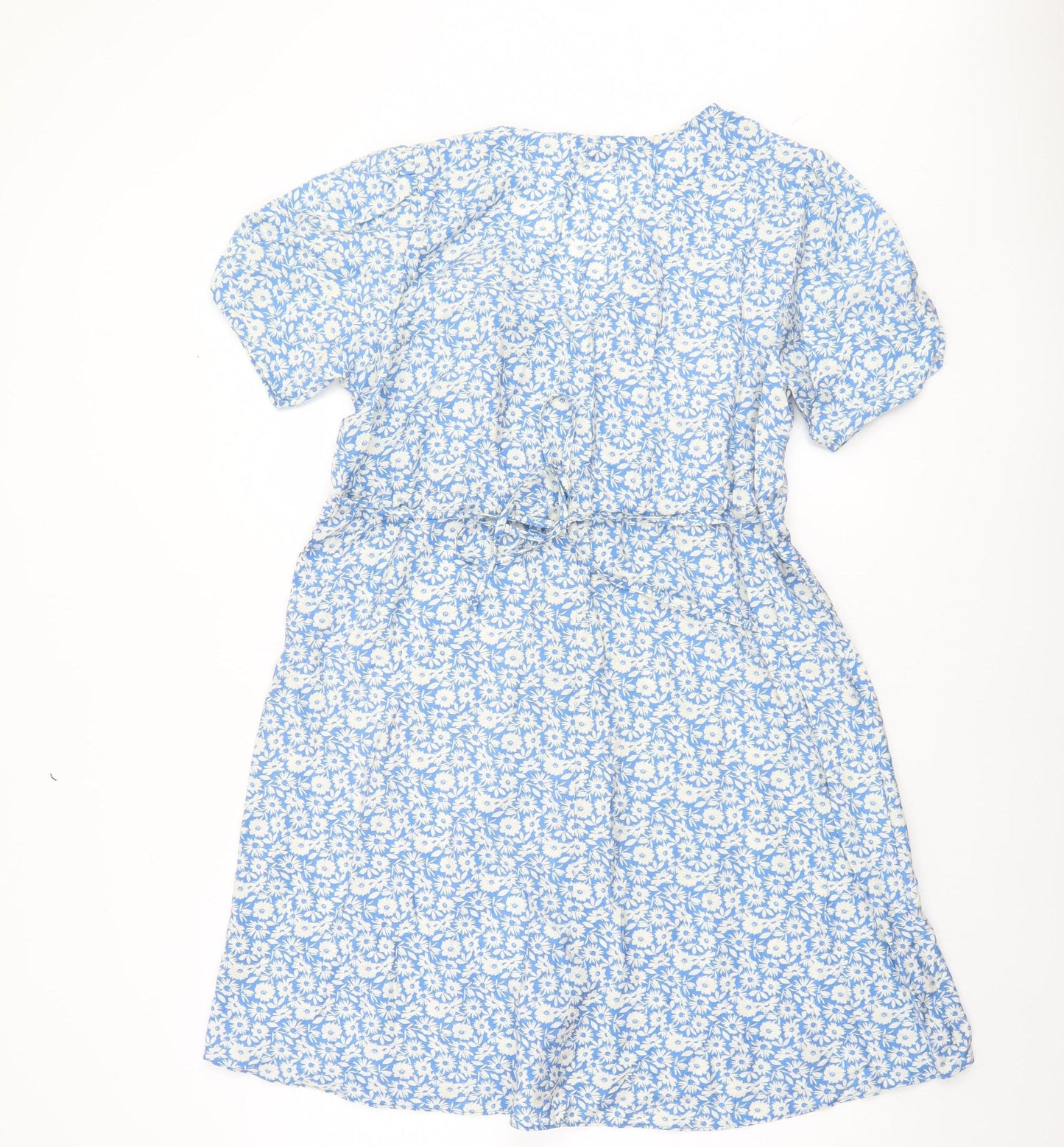 Dunnes Women Blue Floral Viscose Fit & Flare Dress Size 14