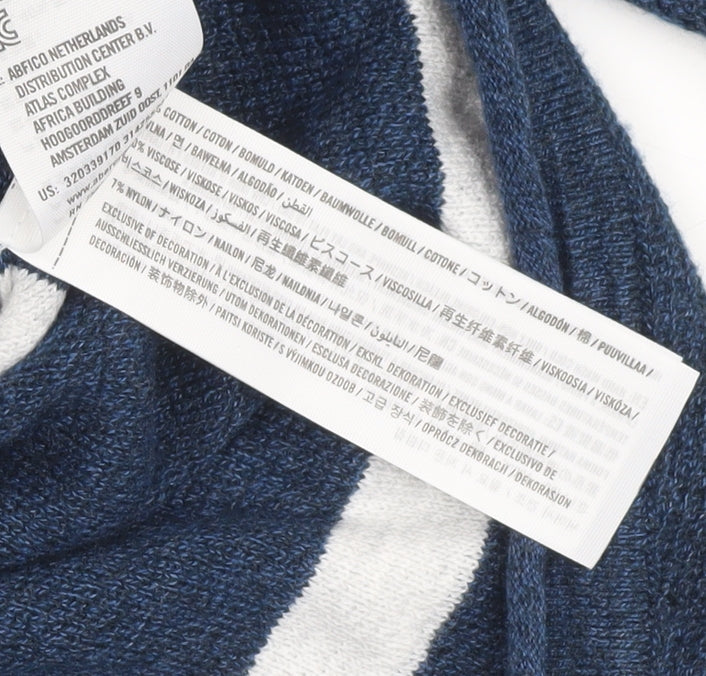 Hollister Men’s Blue Striped Crew Neck Cotton Blend Jumper L