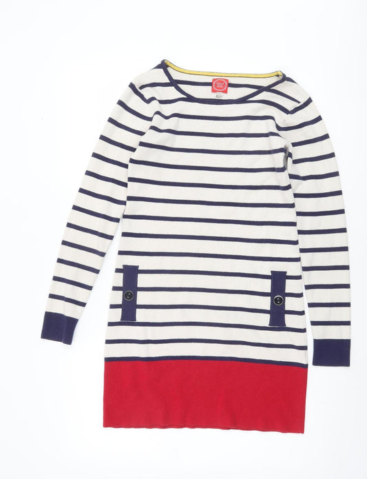 Joules Women’s Multicoloured Striped Tunic Jumper Size 8