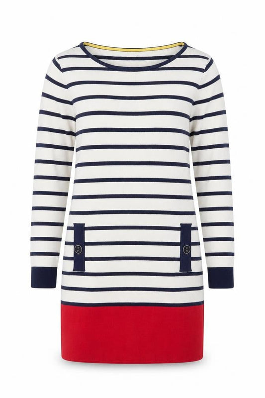 Womens UK Size 8 Joules Multicoloured Tunic Jumper