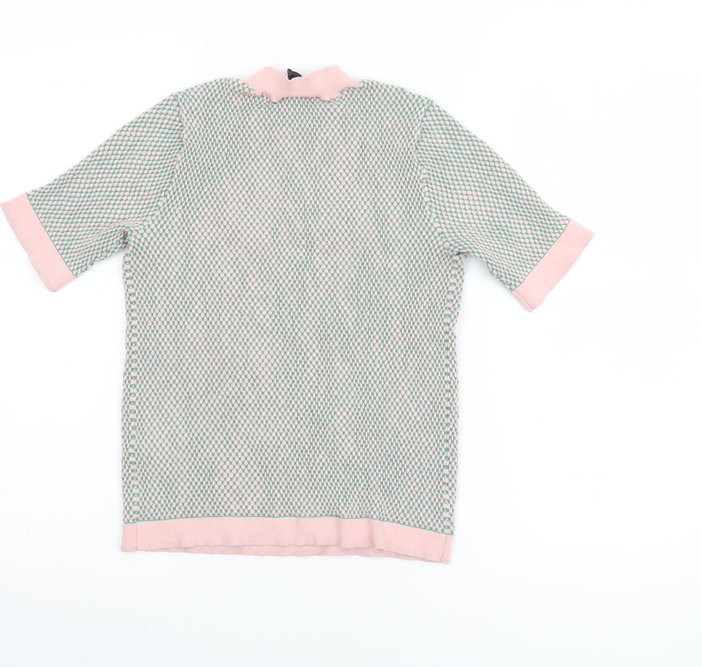 Esprit Women's Pink XS Mock Neck Short Sleeve Knit Top