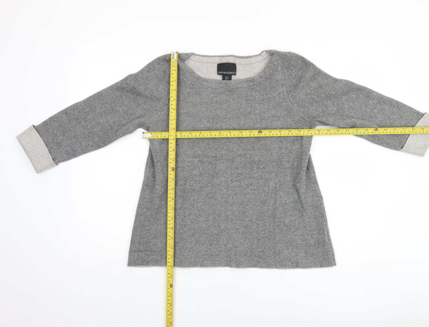 Womens UK Size M Cynthia Rowley Grey Pullover Jumper