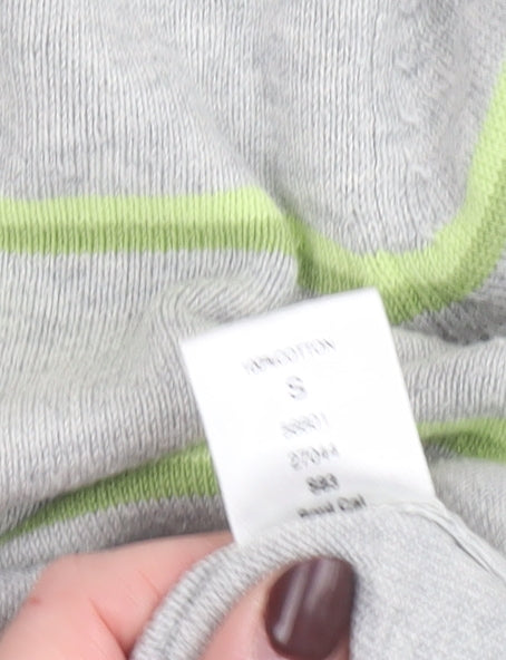 Soul Cal Men's Grey Striped Cotton Pullover Jumper Size S