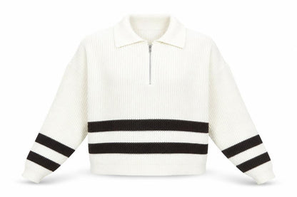 Womens UK Size S Pink Vanilla White Half Zip Jumper